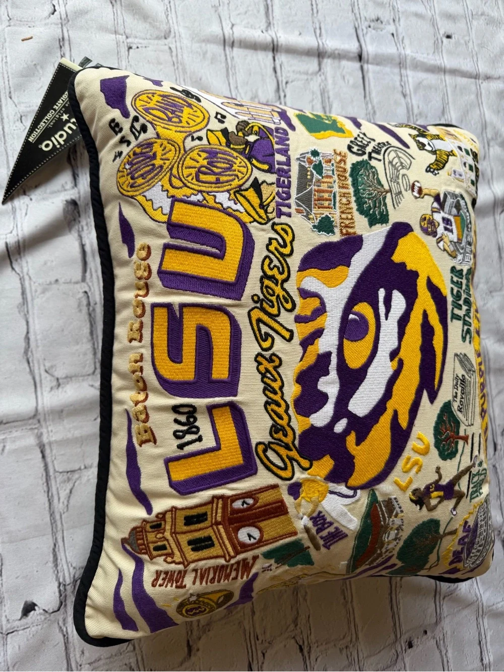 LSU Pillow Louisiana State University Embroidered Decorative Throw Pillow New